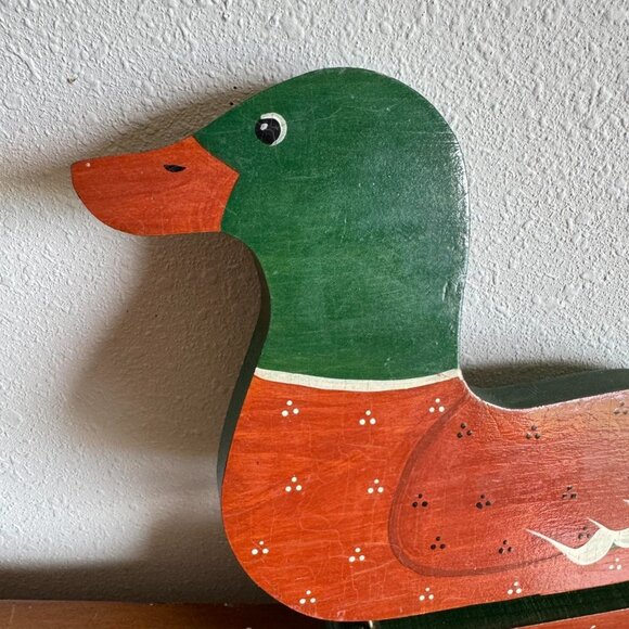 Wooden Duck Welcome Sign, 80s/90s Cottage Decor - Picture 3 of 7